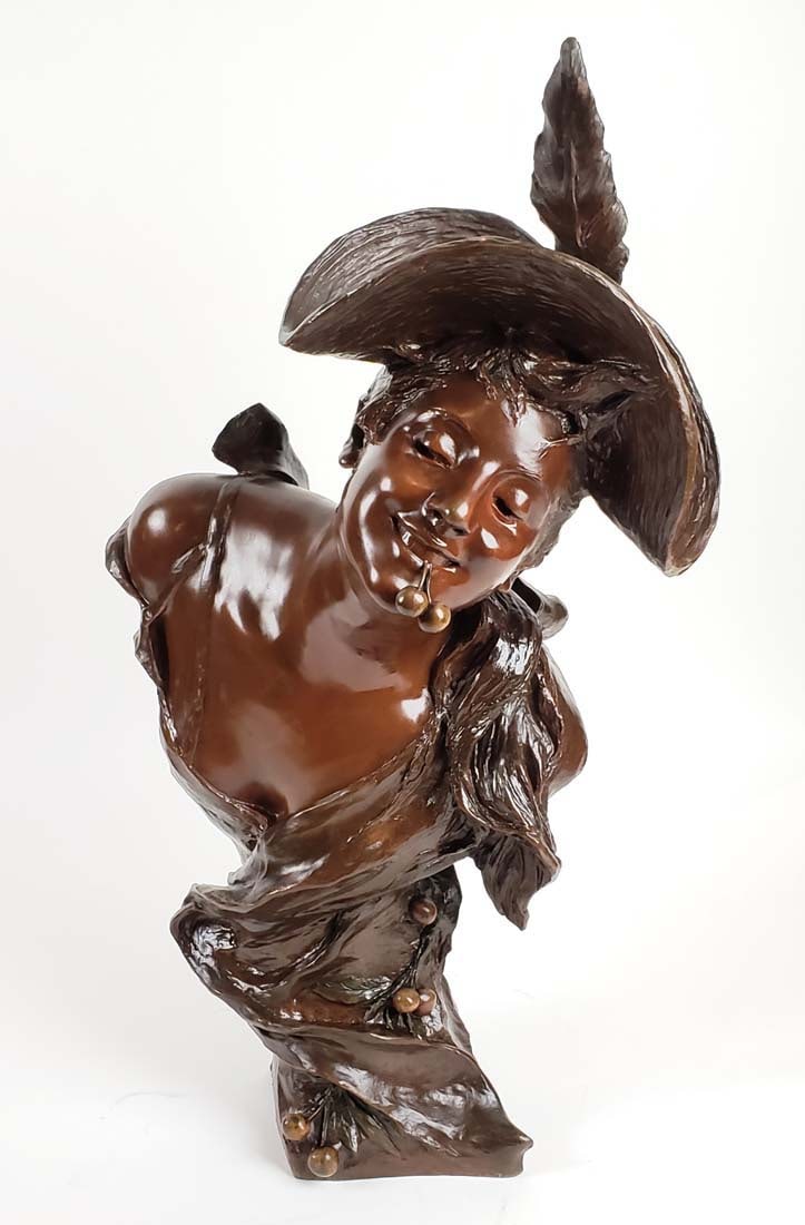 Magnificent 19th C. Van Der Straeten Signed Art Noveau Bronze Statue (1 of 9)