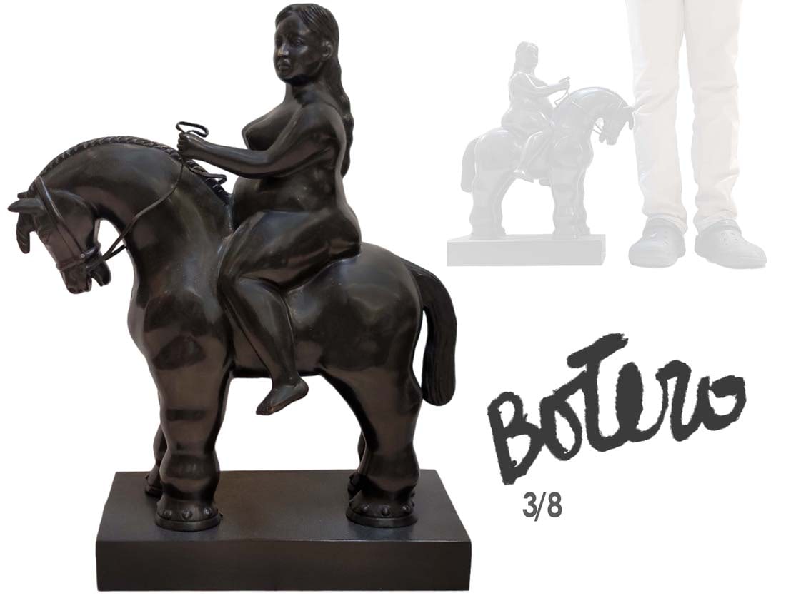 Large Woman On A Horse Fernando Botero Bronze, Signed And Numbered (1 of 8)