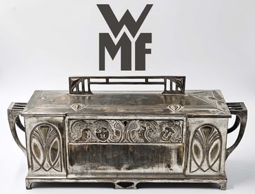 Large German WMF Silver Plate Box Art Nouveau Deco Jugendstil