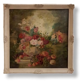 Oil On Canvas Flowers Painting ' Still Life '