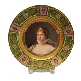 19th C. Royal Vienna "Queen Louise" Porcelain Cabinet Plate