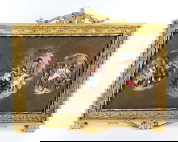 19th C. Framed Set of 3 German Porcelain Plaques