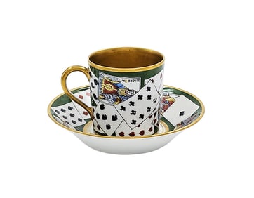 Early 19th c. French Empire Old Paris Porcelain Coffee Cup & Saucer