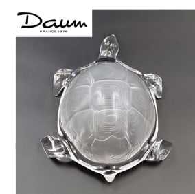 Large Signed 1970's Crystal Turtle ' Daum France '