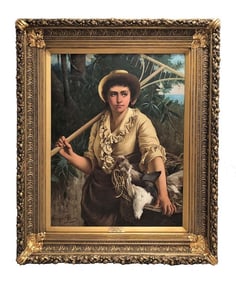 Sydney Potter (1883-1890 British) "Some of Nature's Gifts" Oil on Canvas