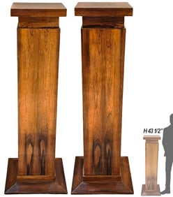 Pair Of 20th C. Vaneer On Wood Pedestals