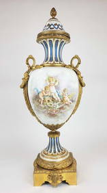 Very Large 19th C. Sevres Porcelain & Gilt Bronze Vase (1 of 7)
