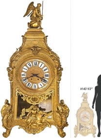Large Monumental 19th C. French Figural Bronze Clock