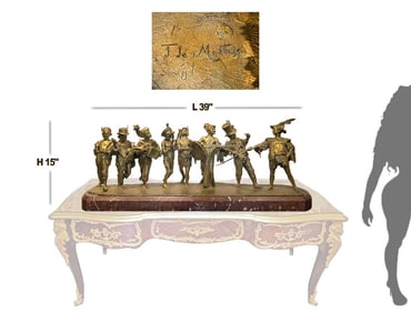 Large Signed Gilt Bronze Italian Francesco De Matteis ' Le Concert Des Enfants ' (1852-1917)