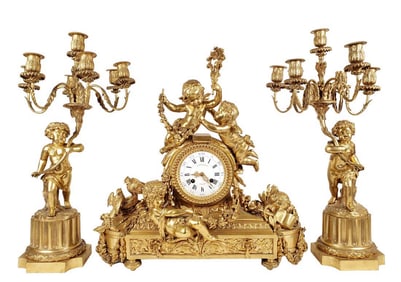 Magnificent 19th C. RAINGO FRÉRES Signed French Napoleon Louis XVI Gilt Bronze Figural