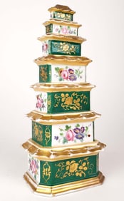 19th C. Jacob Petit Porcelain Pagoda Vase
