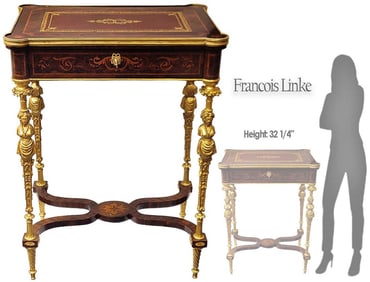Late 19th C. Figural Bronze Vanity Desk By Francois Linke