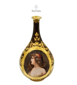 19th C. Hand Painted Royal Vienna Porcelain Vase Signed By Wagner
