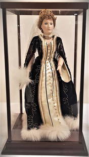 Franklin Mint Russian Czarina, Calpurnia Caesar Vintage Doll Gold Plated Crown: This fully jointed doll. Created by The House of IGOR Carl Faberge, which was founded by the grandson of the official jeweler to the czar and czarinas. He carried on the inspired tradition of extraord