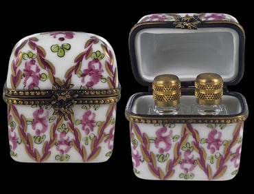 19th C. Limoges France Scented Perfume Porcelain Bottle