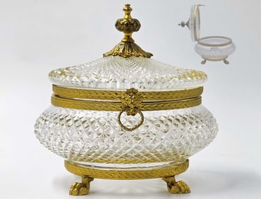 19th C. Saint Louis Crystal & Bronze Mounted Cady Dish