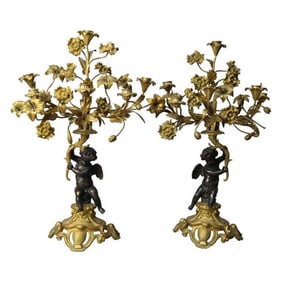 Pair Of 19th C. French Sevres Porcelain Gilt Bronze Centerpiece