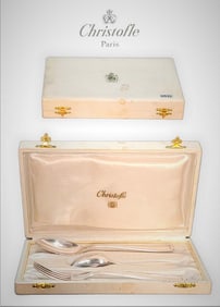 1950's 3 Piece Christofle-Alfenide Silver Plated With Original Box