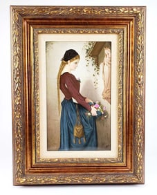 Magnificent 19th C. KPM Plaque of Marguerite