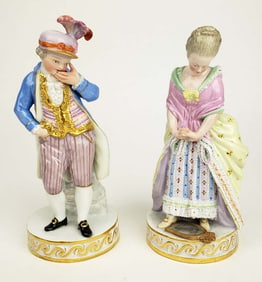 Pair of 19th C. Meissen Porcelain figures