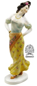 The Hungarian Dancer, A Vintage Large Herend Hallmarked Hand Painted Porcelain Figurine
