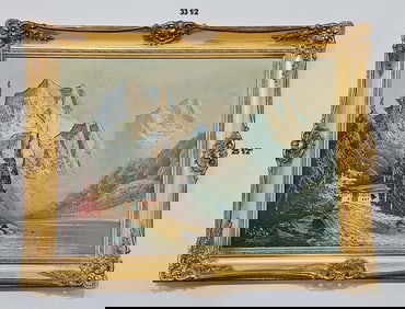 Oil On Canvas Landscape Painting Circa 1960, Signed By F. Schmidt