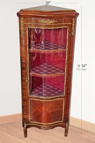 19th C. French Bronze Mounted Corner Cabinet