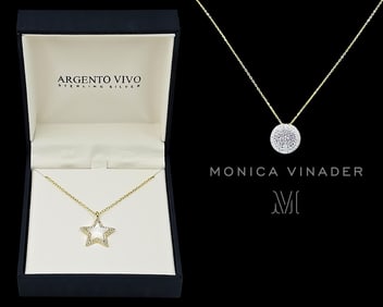 Lot Of Two Unique Italian Sterling Silver Necklaces