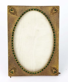 19th C. Bronze Jewelled Photo Frame