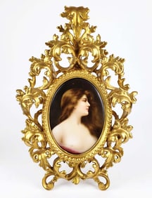 Exquisite 19th C. KPM Plaque of Woman