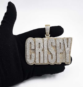 14K Solid Gold Crispy Diamond Pendent, 15.60 carats G/H VS clarity Diamonds in 130 Grams Total Weigh