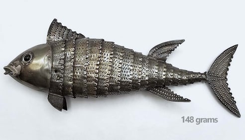 Articulated Sterling Silver (148g) Fish, Industria Peruana