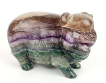 Large Flourite Carving of Pig