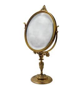 19th C. Gilt Bronze Table Mirror Signed By F.Barbedienne