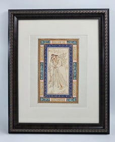 Persian miniature Painting Watercolor & Gouache Signed By Koroush Samadi