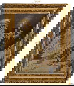 Signed Judaica Oil On Canvas Painting