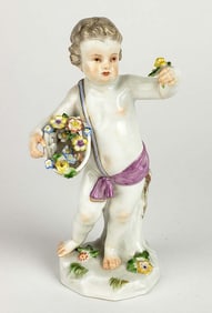 19th C. Meissen Figure of Flower Girl