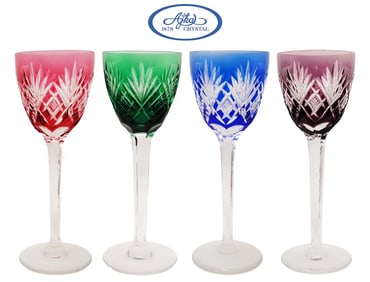 Set Of 4 Ajka Of Hungary Crystal Wine Glasses