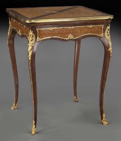 19th C. F. Linke Kingwood Envelope Table w/ Bronze Mounts