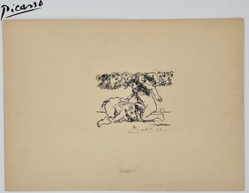 Picasso 'Minotauro Vencldo' Etching Lithography Print, Signed