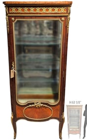 19th C. French Figural Bronze Mounted Vitrine