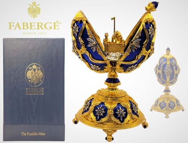 925 Sterling Silver Faberge The Star Of The North Jeweled Egg