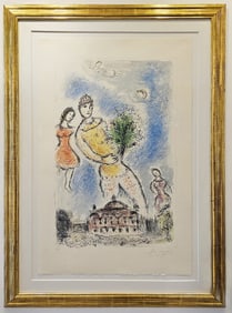 Marc Chagall Russian French (1887-1985) "In The Sky Of The Opera" Lithograph, Signed & Numbered. Col