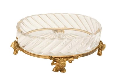 19th C. Baccarat Crystal & Gilt Bronze Centerpiece Bowl