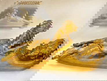 Large Figural Group Bronze F. Barbedienne Sculpture Signed By L. Fremiet