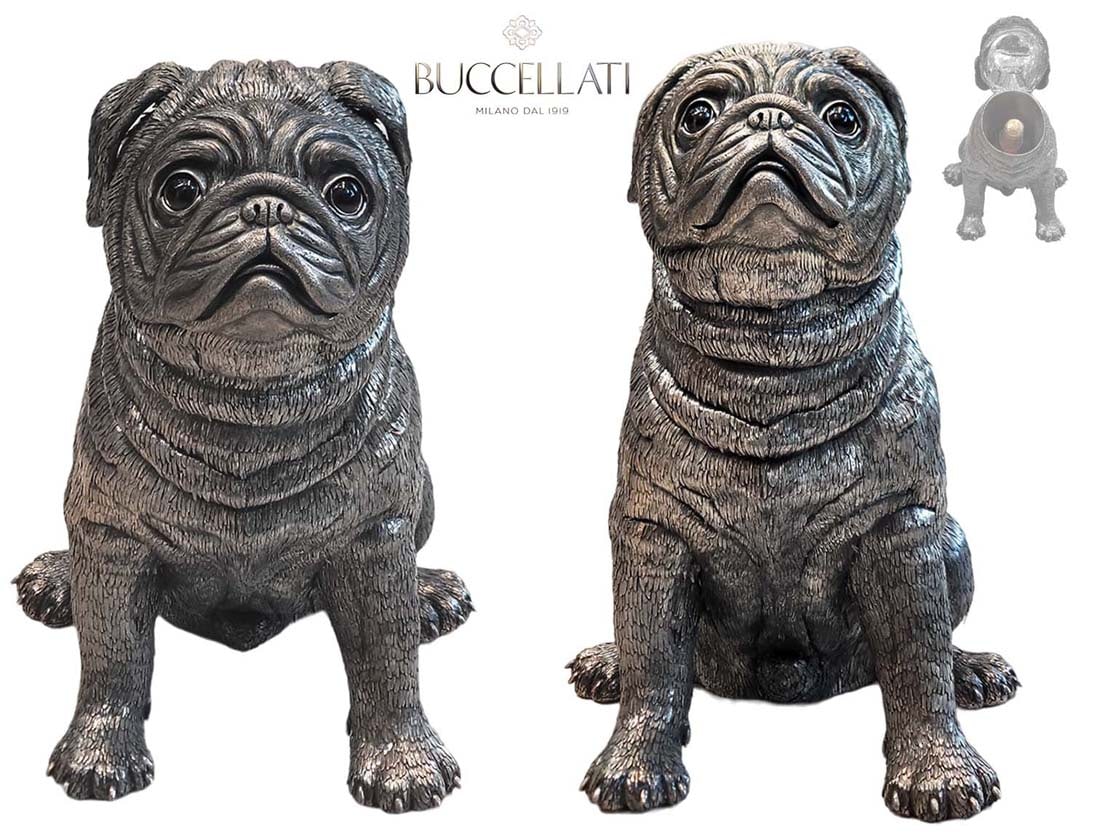 Pair Of Large Mario Buccellati Silver Pug Wine Coolers (1 of 14)