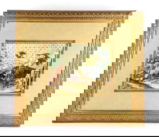 19th C. Orientalist Watercolor of Woman Signed Simonetti