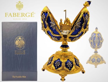 925 Sterling Silver Faberge The Star Of The North Jeweled Egg