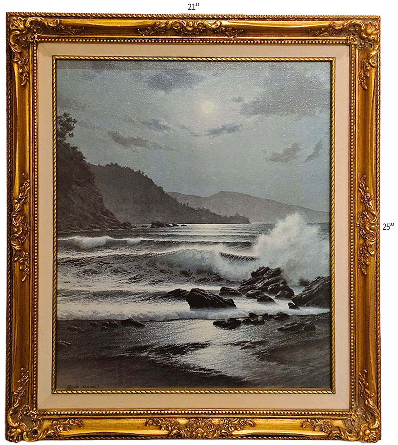 Oil On Canvas Island Painting Signed By Dave Dalton (1 of 9)
