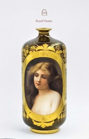 19th C. Hand Painted Royal Vienna Porcelain Vase Signed By Wagner